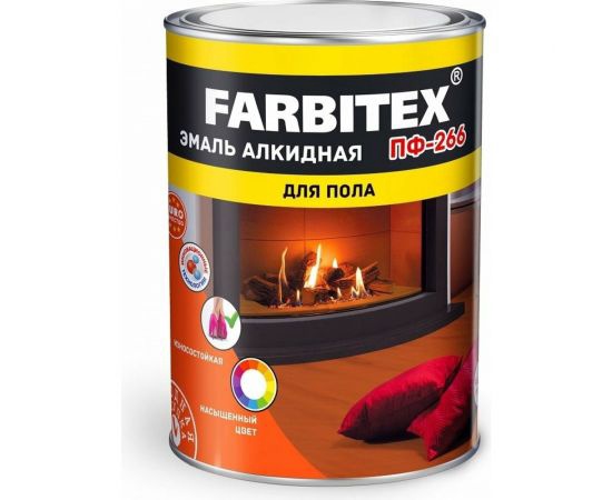 Эмаль алкидная FARBITEX ПФ-266 желто-коричневая 800г арт.4300006013 