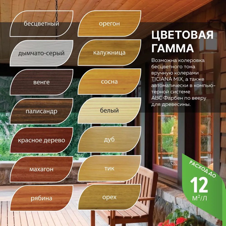 Масло колеруемое для террас и садовой мебели FARBITEX ПРОФИ WOOD рябина, 450 мл. 