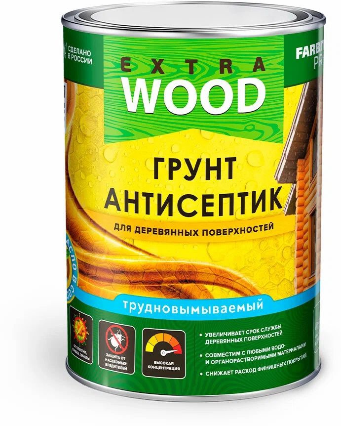 Грунт-антисептик трудновымываемый для деревянных поверхностей FARBITEX PROFI WOOD EXTRA 500 мл. арт. 4300011881 
