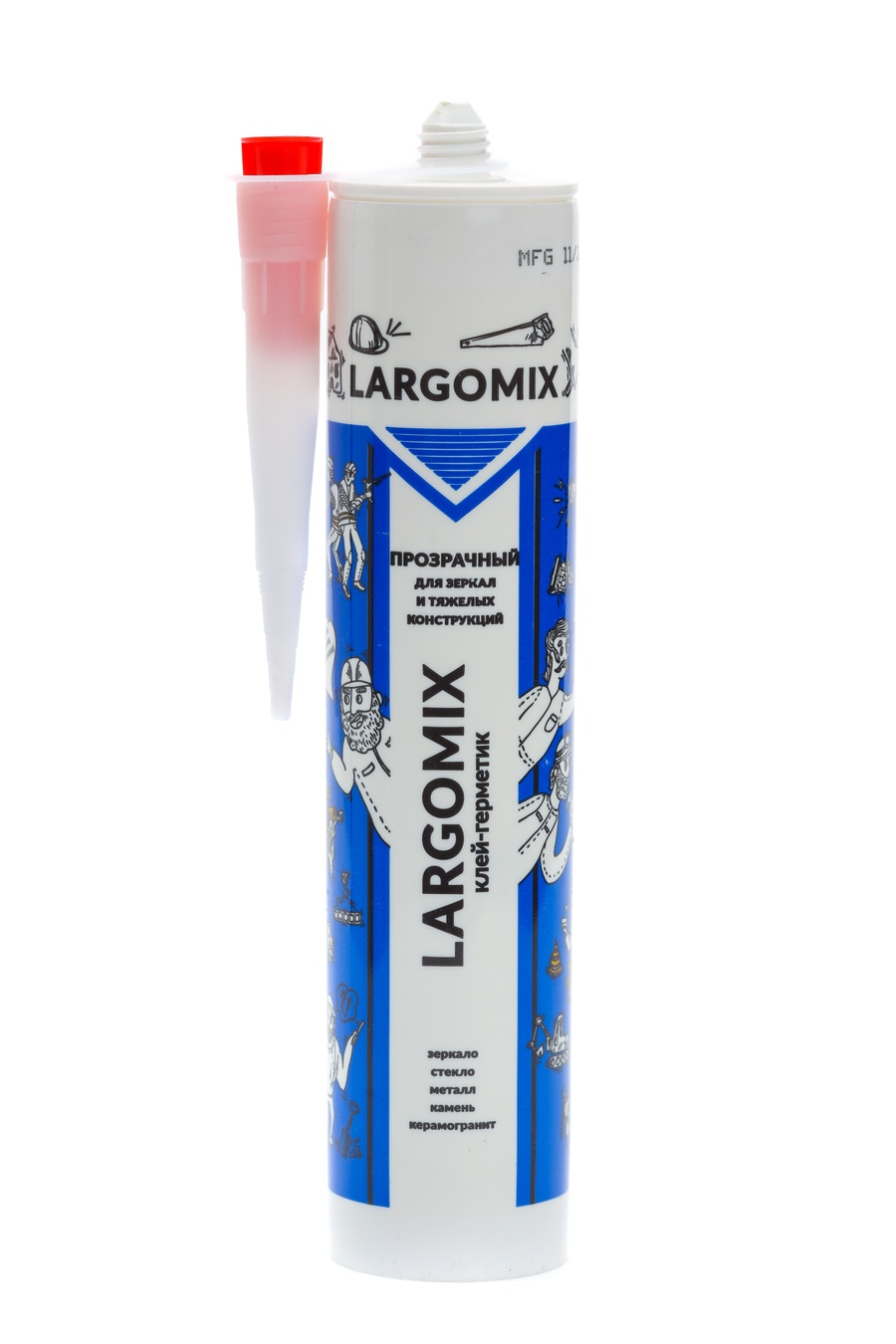 Клей герметик для зеркал LARGOMIX прозрачный, 280 мл. арт. LRX021
