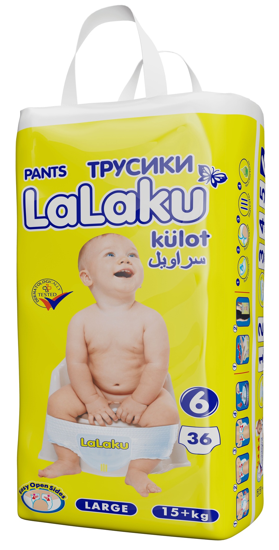 Подгузники-трусики, 36 шт (СЗ) Lalaku Pants [6]Large-36