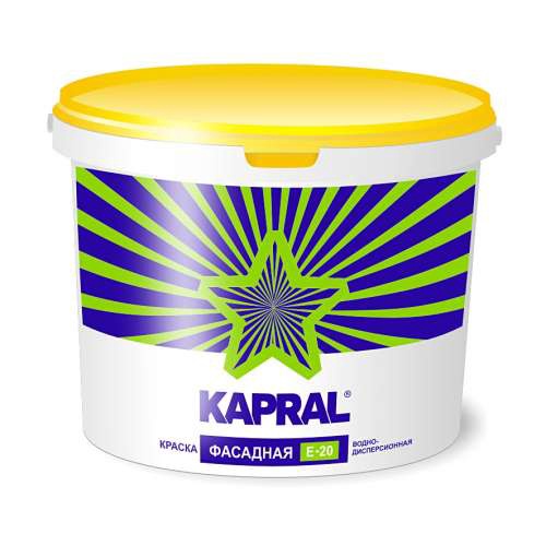 Белая матовая водно-дисперсионная краска для фасадов Kapral E 20 3,75кг
