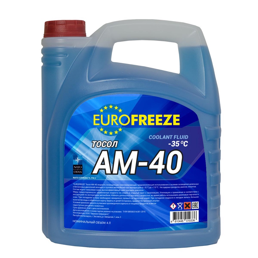 Жидкость охлаждающая низкозамерзающая EUROFREEZE Тосол АМ40   (4,8 кг)