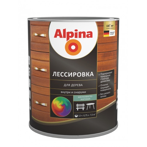 Средство защитно-декоративное Alpina Лессировка для дерева Орех 2,5 л