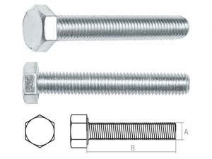 Болт М8х100 шестигр., нерж.сталь (А2), DIN 933 (2 шт в зип-локе) STARFIX