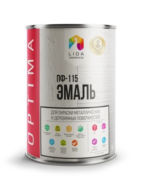 Эмаль Пф-115 Коричневая Lida Optima, 2,0 кг.