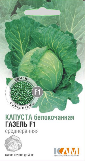 Капуста белокочанная Газель F1, 10 шт