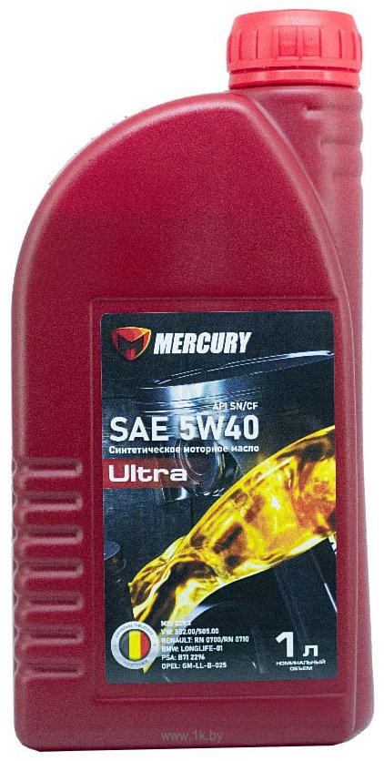 Масло моторное синтетическое Mercury SAE 5W-40 1 л арт. API SN/CF 
