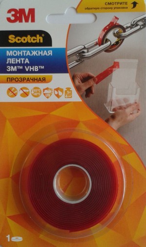 Лента двусторонняя прозрачная VHB Scotch 50-F 12мм*2м*0,5мм