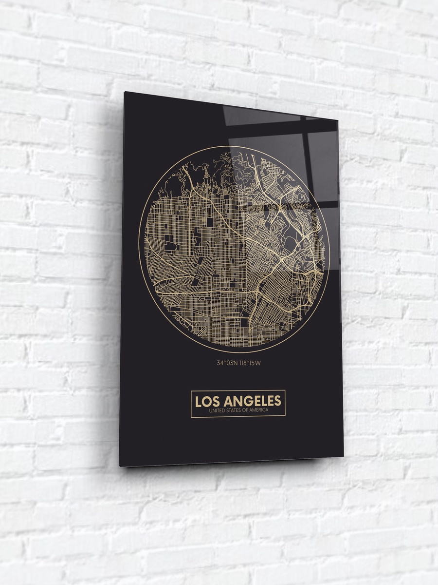 Картина на стекле 40х60 "Карта Лос-Анджелеса". Артикул WBR-07-1136-04
