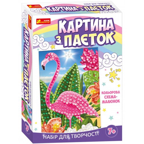 Картина из пайеток - Фламинго Картина из пайеток