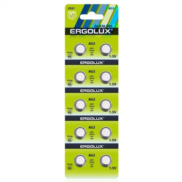 Батарейка д/часов Ergolux AG 3 BL-10 арт,14314 Китай