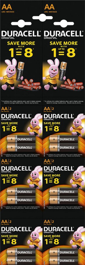 DURACELL Simply Батарейки AA 2шт отрывной набор HBDC