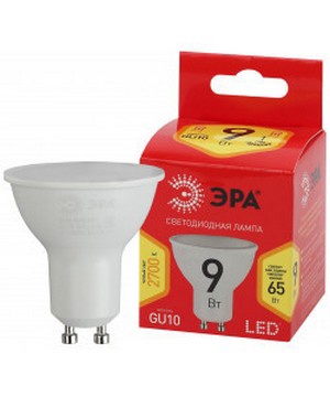 Лампа светодиодная ЭРА LED MR16-9W-827-GU10 ECO (диод, софит, 9Вт, тепл., GU10)