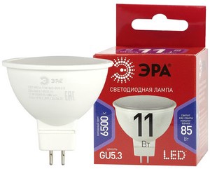 Лампа ECO LED MR16-11W-865-GU5.3 R  ЭРА (диод, софит, 11Вт, хол, GU5.3)