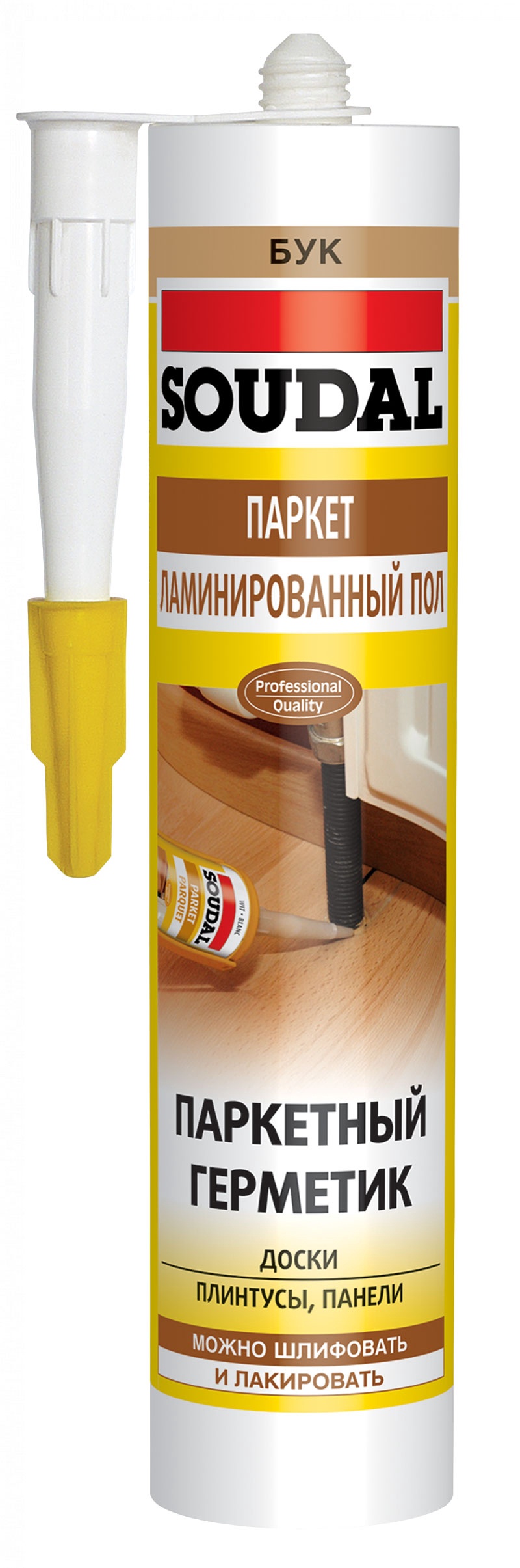 Герметик акриловый для дерева "Soudal" ПАРКЕТ ЛАМИНАТ береза 280 мл