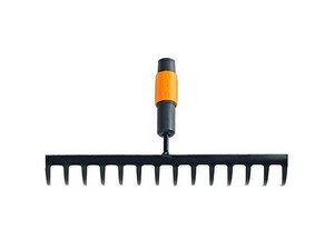 Грабли мет. для грунта 14 зубьев FISKARS QuikFit (135511) (14 зубьев из закаленной боросодержащей стали  черенки QuikFit: 1000666, 1000664, 1000661)