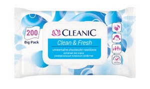 Cleanic салфетки влажные универсальные Clean&Fresh для рук и тела, 200 шт с клапаном
