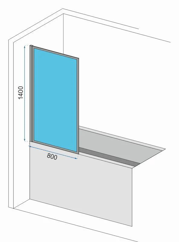 Шторка душевая LAGOS-1 FIX STALY BLACK 80 арт. REA-K4561 