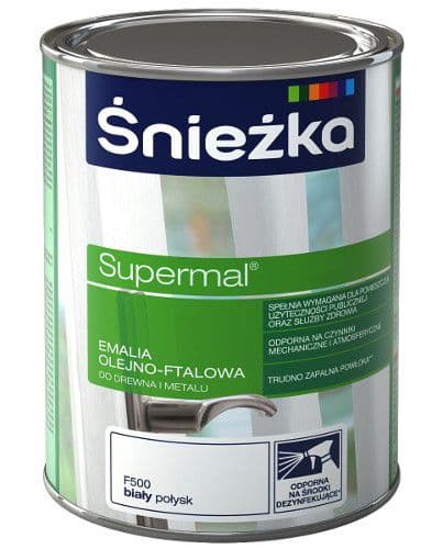 Эмаль Sniezka Supermal масляно- фталевая белая матовая  (0,8 л) для окон и дверей