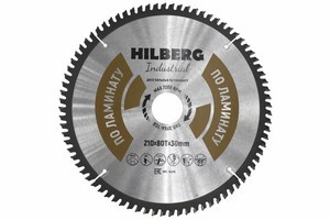Диск пильный Hilberg Industrial Ламинат 210х30х80Т арт.НL210 Китай