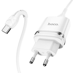 Cетевое зарядное устройство hoco N1 USB белый с кабелем Type-C