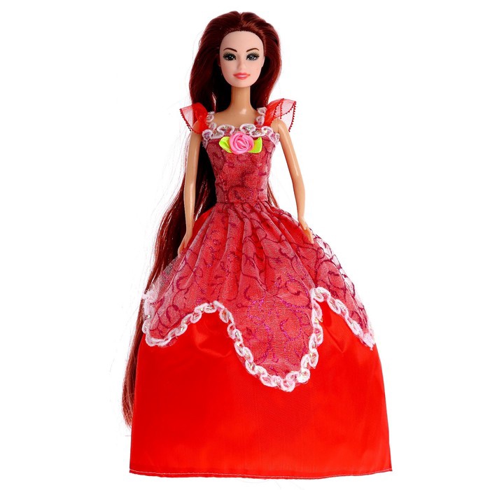 Кукла-модель "Елена" в платье, длинные волосы МИКС 7558982