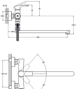 Смеситель для ванны D25 SOLONE арт.FAB6-A020 