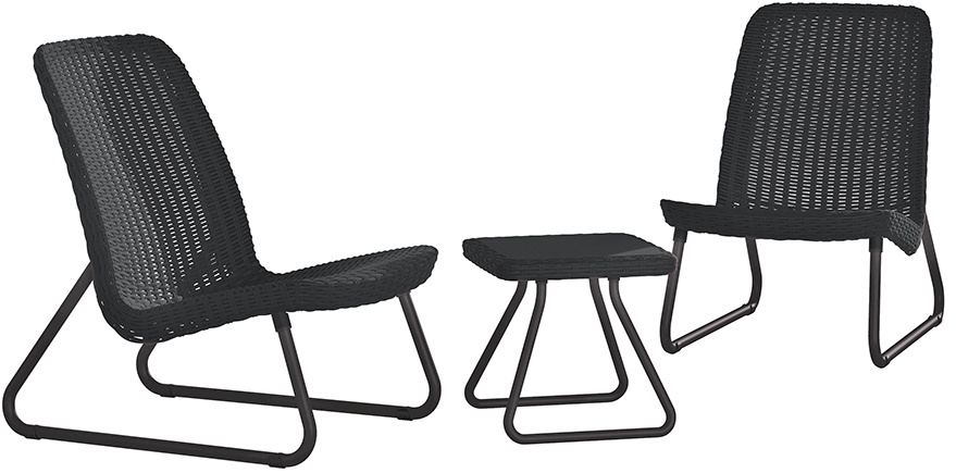 Набор уличной мебели Rio Patio set графит 2 кресла + столик арт. 211429 