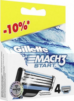 GILLETTE MACH3 Start Сменные кассеты для бритья 4шт