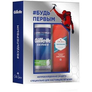 ПН GILLETTE TGS ПенаД/Бр Sens (д/чув кожи) с алоэ 250мл+OLD SPICE Гель д/душа Whitewater 250мл