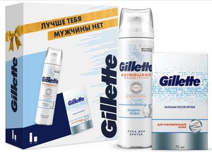 ПН GILLETTE Бальзам п/бр Sensitive Skin 75мл+SKINGUARD Sensitive Пена д/б д/чув кожи Алоэ ЗащКожи 250мл