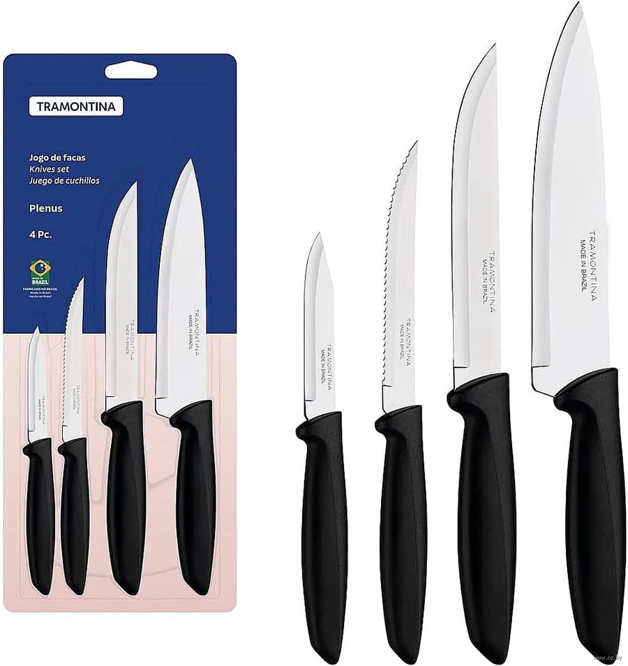 Набор ножей металлических с пластмассовыми ручками Plenus 4 шт. арт. 23498064 