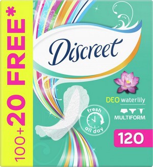 DISCREET Женские гигиенические прокладки на каждый день Deo Water Lily Multiform Trio 120шт