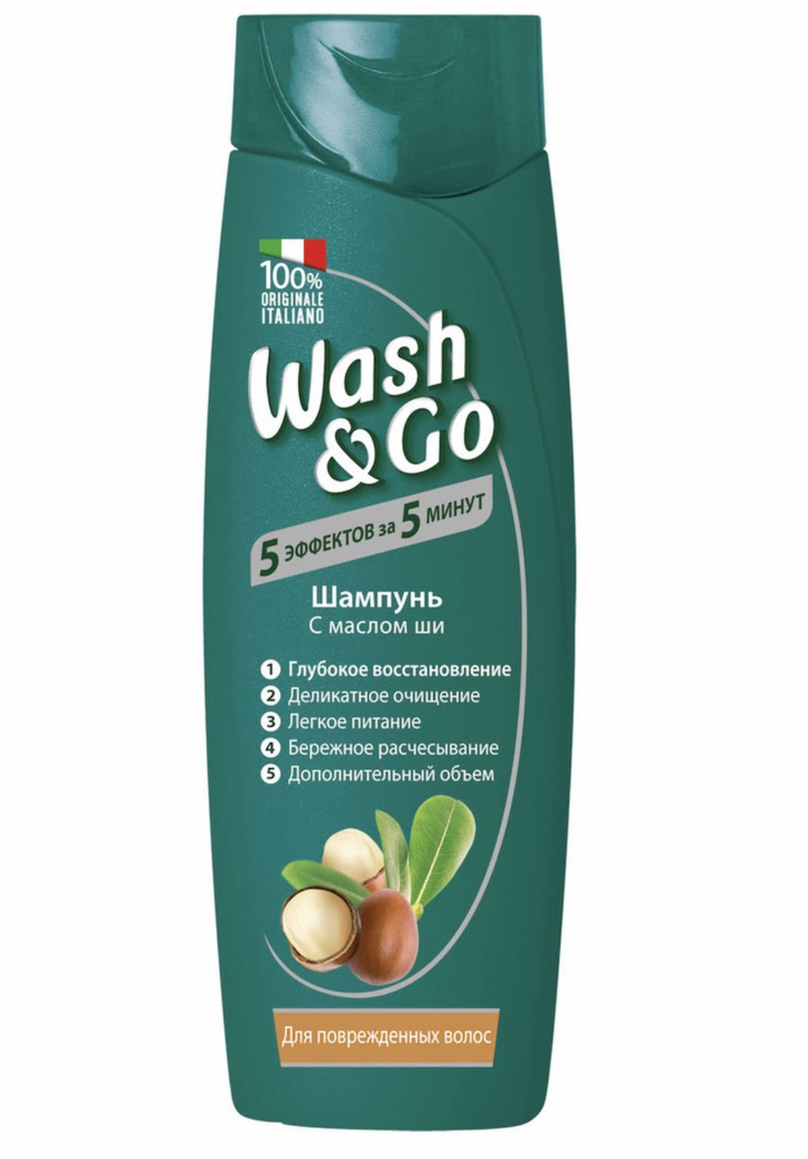 Шампунь для волос Wash&Go Volume Plus масло ши 0.4л 