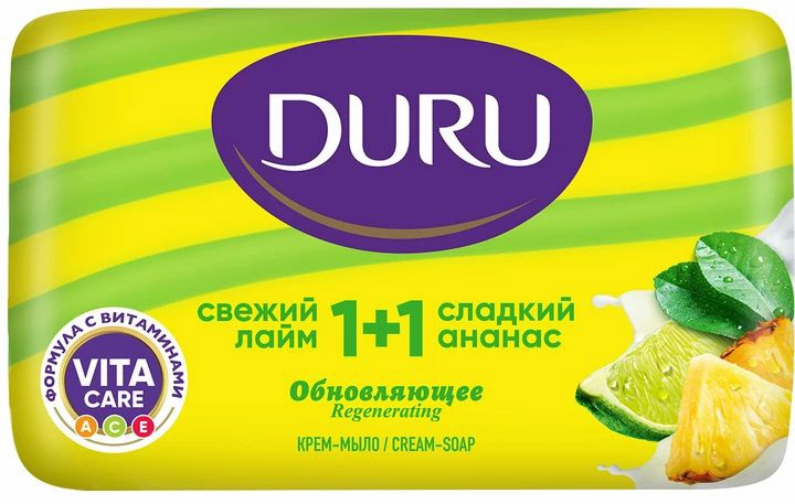 Duru 1+1 крем-мыло туалетное Свежий лайм Сладкий ананас 80г