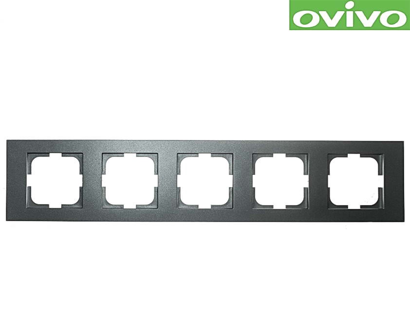 Рамка Ovivo Grano пятиместная серебро 400-100000-250 