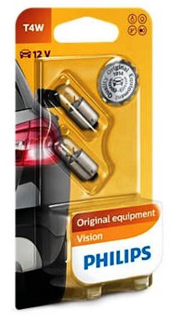 Автолампа 12929 PR T4W 12V-4W (BA9s) BL 2 шт. PHILIPS