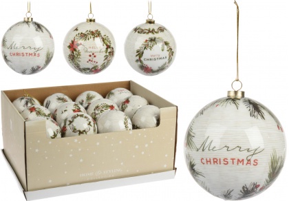 Шар елочный CRISTMAS DECOUPAGE 10см арт.APF478670 