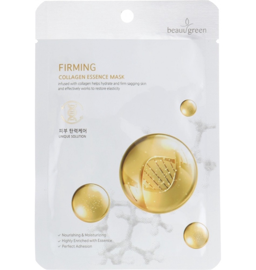 Beauugreen маска тканевая укрепляющая для лица с коллагеном firming collagen essence mask