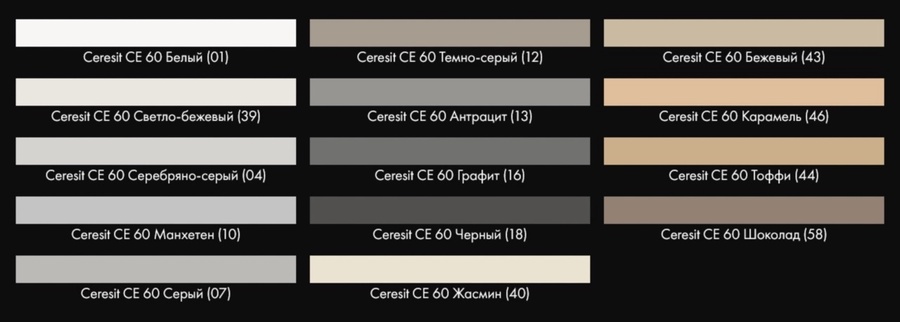 Фуга готовая СЕ 60 Ceresit графит (16) 2 кг.