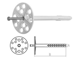 Дюбель для теплоизоляции 10х160 мм с металлич. гвоздем (100 шт в коробе) STARFIX