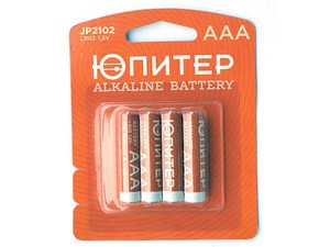 Батарейка AAA LR03 1,5V alkaline 4шт. ЮПИТЕР