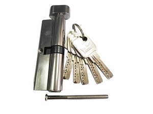Евроцилиндр с вертушкой DORMA CBR-1 60 (30x30В) никель перфорированный ключ