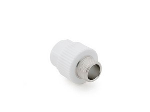 Ниппель ПП комбинированный наружн.резьба 20х1/2", белый РосТурПласт