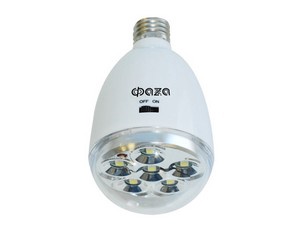 Светильник-лампа аварийный светодиодный AccuF9-L1.5W-wh (бел.) E27 ФАЗА (ФАZА)