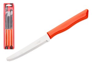 Набор ножей столовых, 3шт., серия PARATY, коралловые оранжевые, DI SOLLE (Длина: 200 мм, длина лезвия: 103 мм, толщина: 0,8 мм. Прочная пластиковая ру