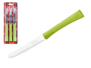 Набор ножей столовых, 3шт., серия INOVA D+, зеленые, DI SOLLE (Длина: 217 мм, длина лезвия: 101 мм, толщина: 0,8 мм. Прочная пластиковая ручка.)