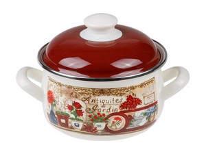 Кастрюля стальная эмалированная, 3.8 л, серия Антик, PERFECTO LINEA (подходит для всех типов плит, включая индукцию)