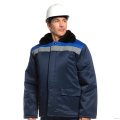 Куртка утепленная (синяя+василек) с капюшоном "БРИГАДИР" р.48-50 рост 182-188, РФ (Артекс)